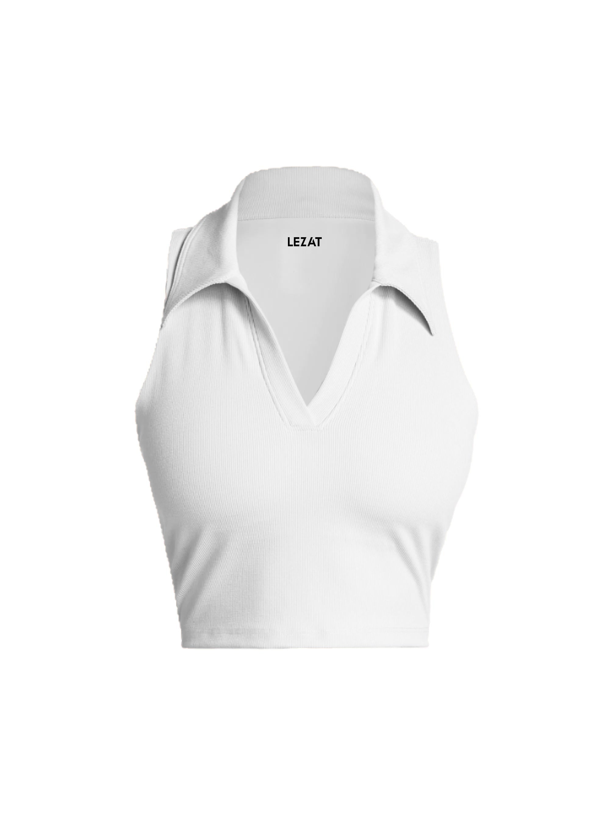 Lezat Bra White / XS Dylan Organic Cotton Crop Polo Tank