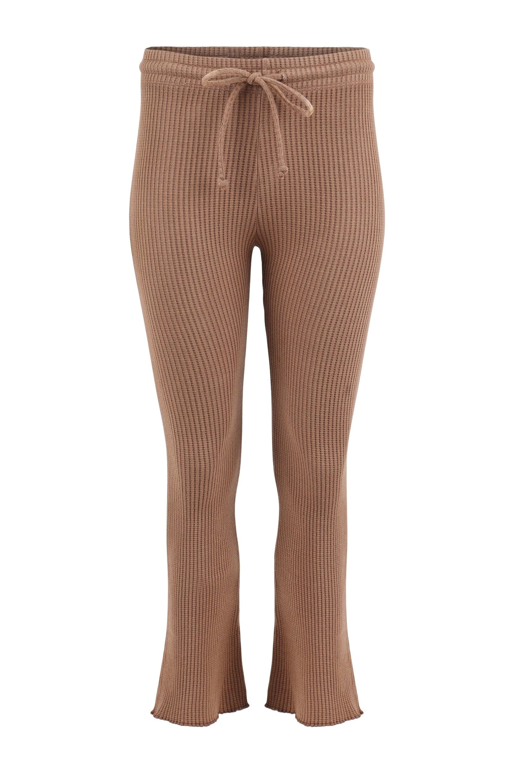 Lezat Drawstring Pant Fiona Organic Cotton Waffle Thermal Pant - Cocoa