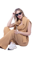 Lezat Drawstring Pant Jules Waffle Knit Organic Cotton Drawstring Pant - Iced Coffee