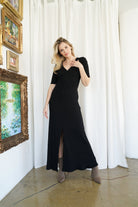 Lezat Dress Erin Rib Button Up Maxi Dress - Black