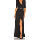 Lezat Dress Erin Rib Button Up Maxi Dress - Black
