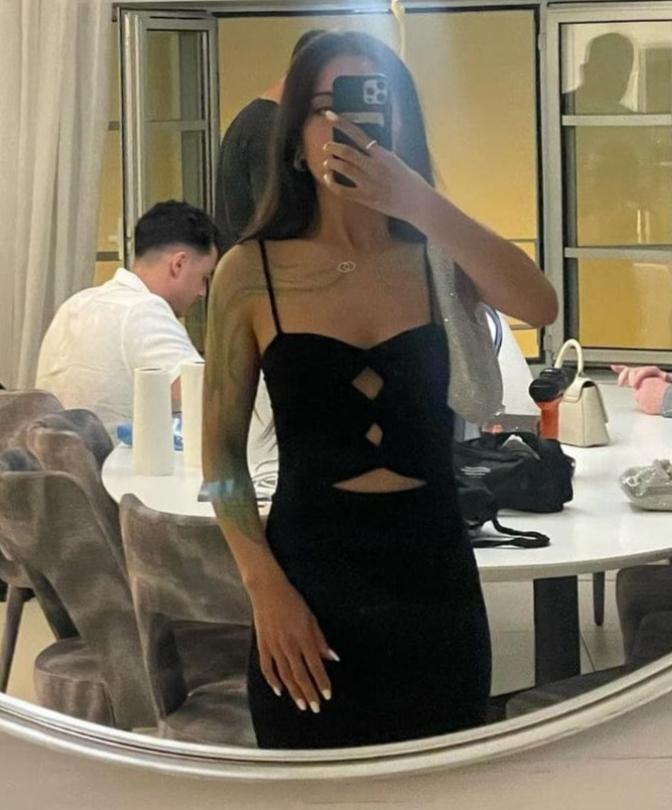 Lezat Dress Heidi Cutout Detail Ribbed Maxi Dress - Black