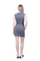 Lezat Dress Kara Cotton Mock Neck Ruched Mini Dress