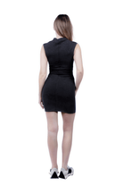 Lezat Dress Kara Cotton Mock Neck Ruched Mini Dress
