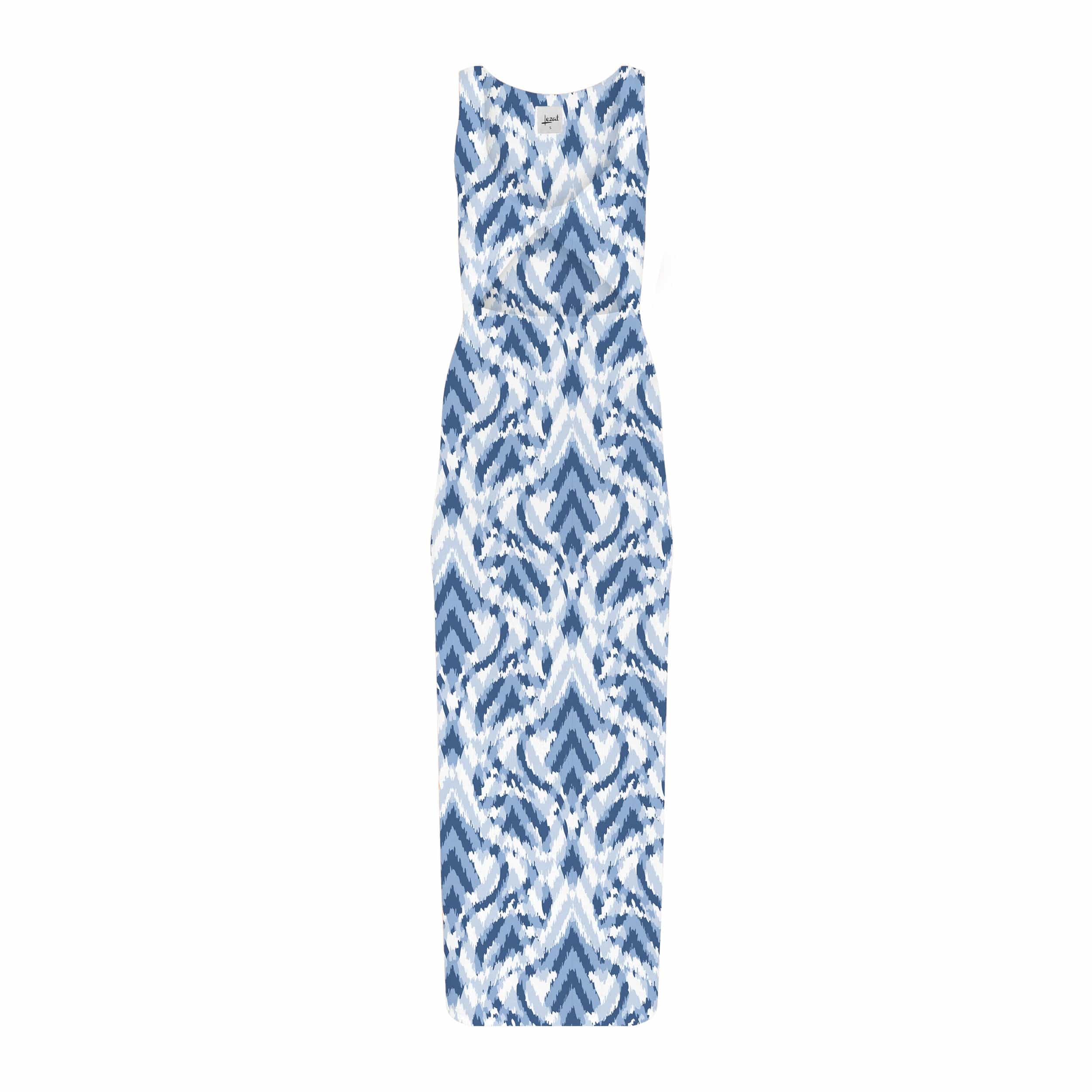 Lezat Dress Krista Twist Dress - Blue Ikat