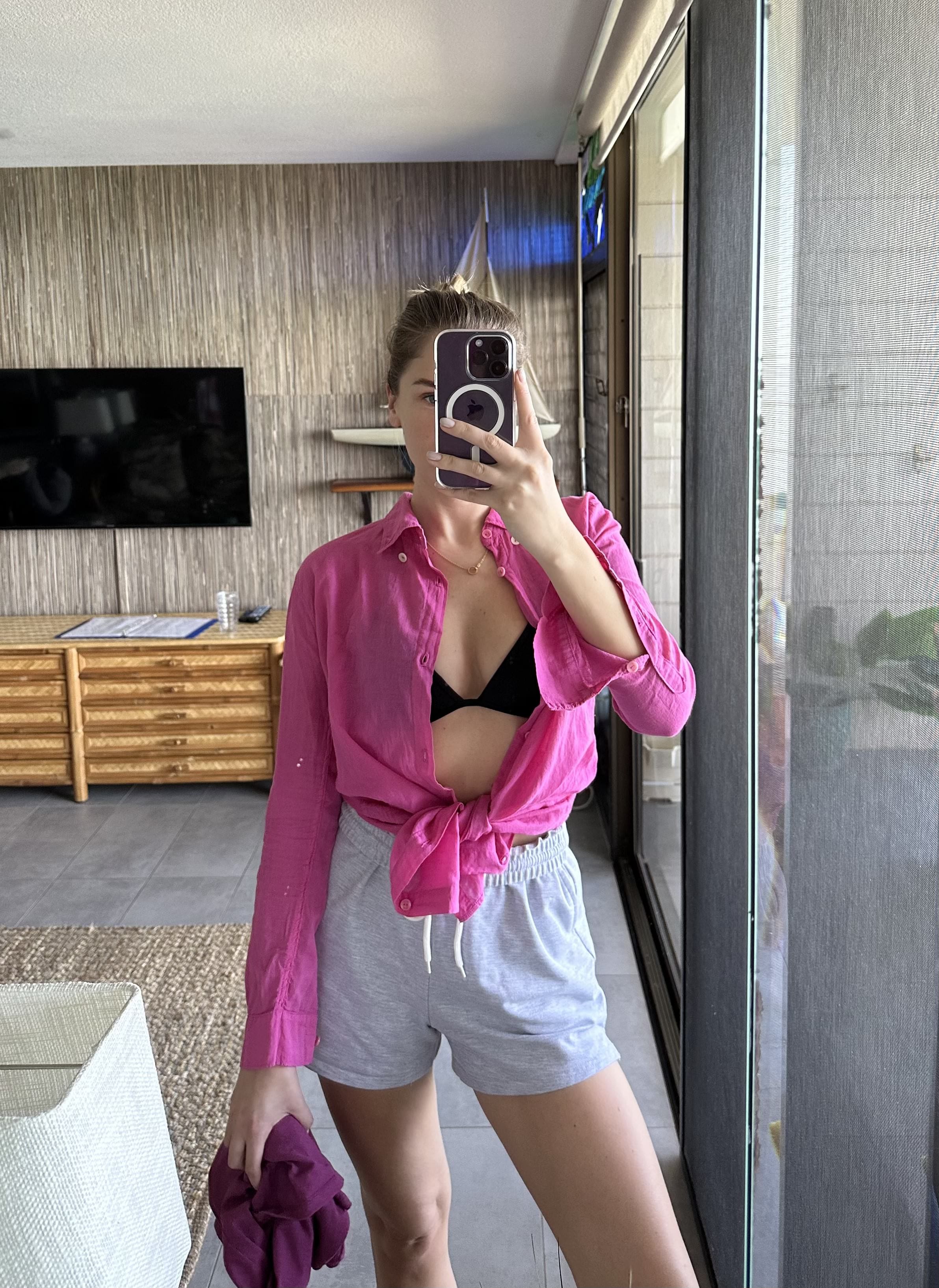 Lezat Dress Naomi Floral Linen Tunic Blouse - Pink Aster