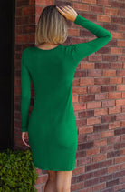 Lezat Dress Nelly Front Cut Out Modal Mini Dress - Emerald