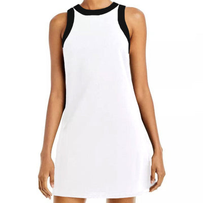 Lezat Dress Willa Organic Cotton Active Mini Dress - White/Black
