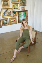 Lezat Jumpsuit Kali Linen Jumpsuit - Olive