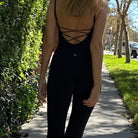 Lezat Jumpsuit Lorna Criss-Cross Organic Cotton Jumpsuit - Black