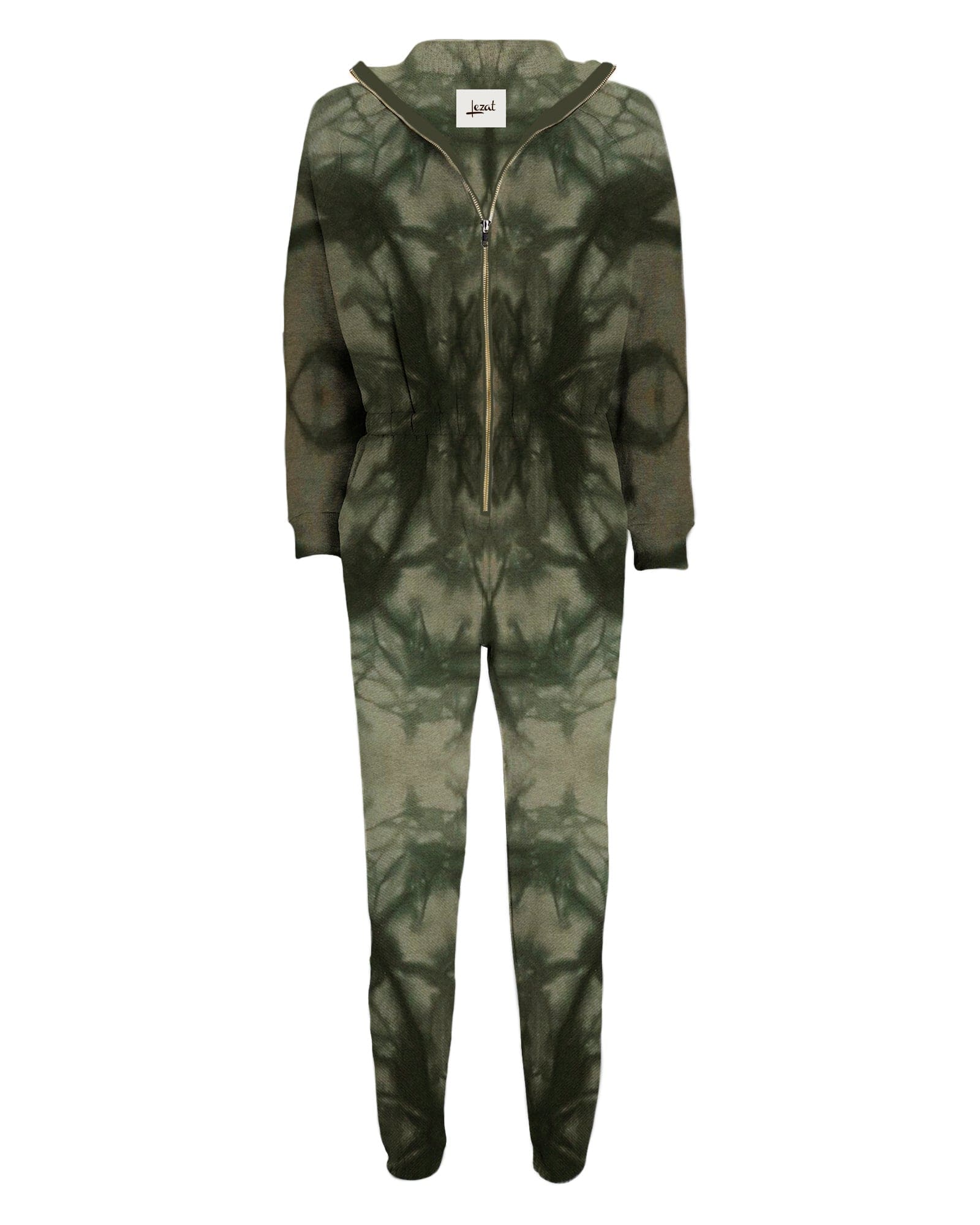 Lezat Jumpsuit Restore Soft Terry Jumpsuit - Hunter Green Tie Dye