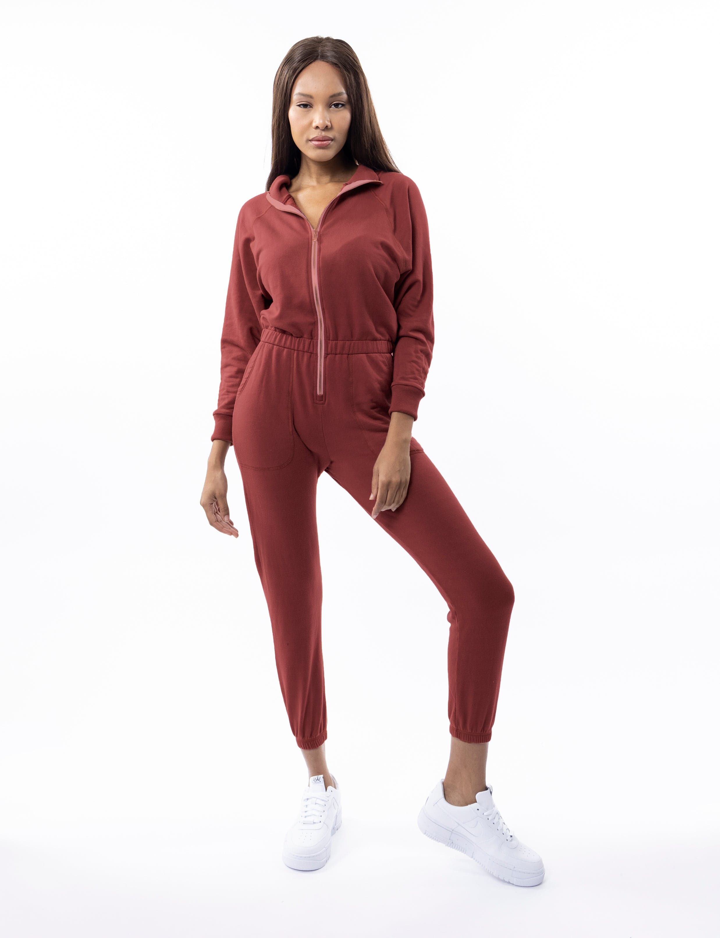 Lezat Jumpsuit Restore Soft Terry Jumpsuit - Marsala