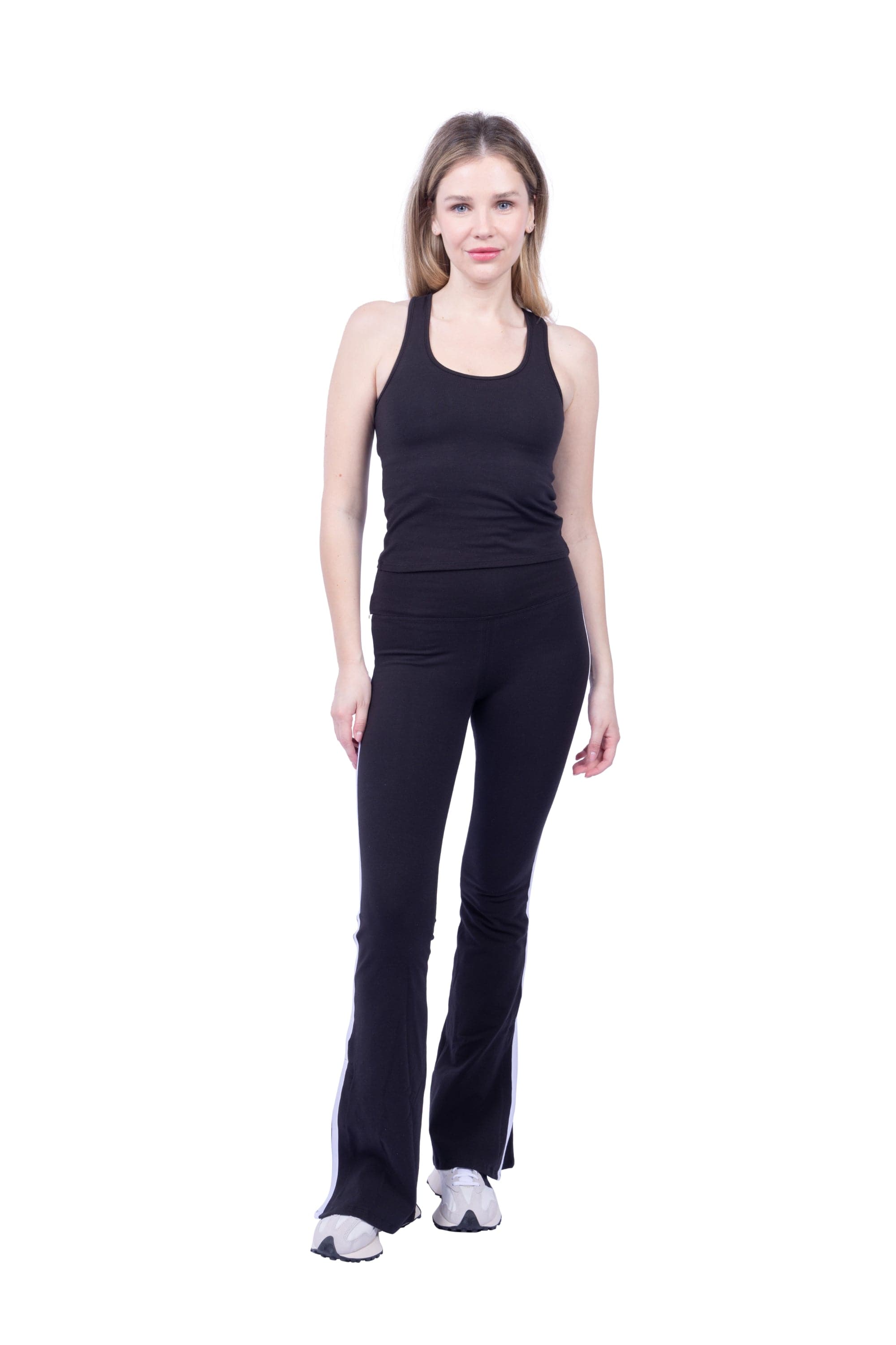 Lezat Legging Ella Organic Cotton High-Rise Flare Stripe Leggings