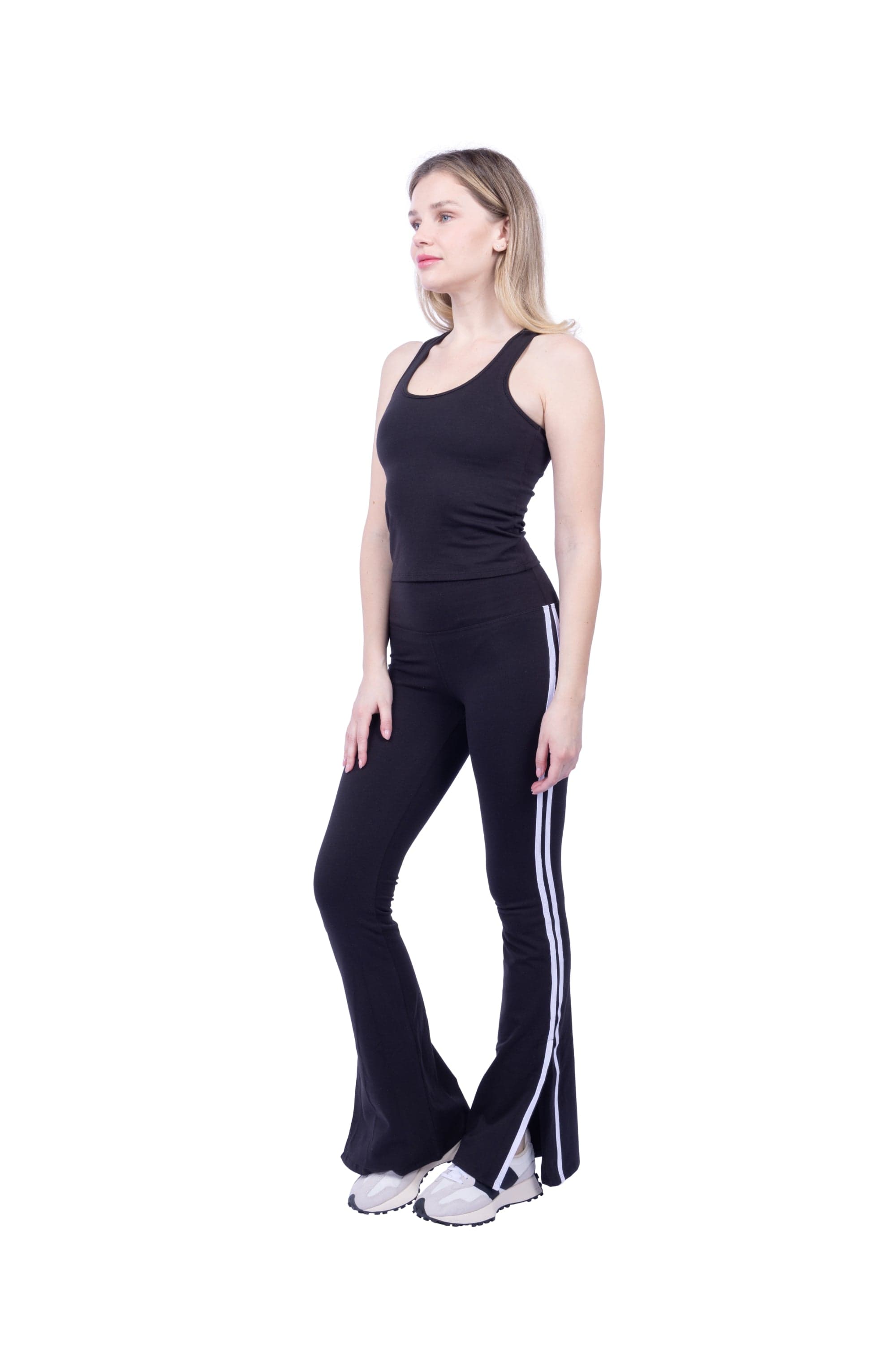 Lezat Legging Ella Organic Cotton High-Rise Flare Stripe Leggings