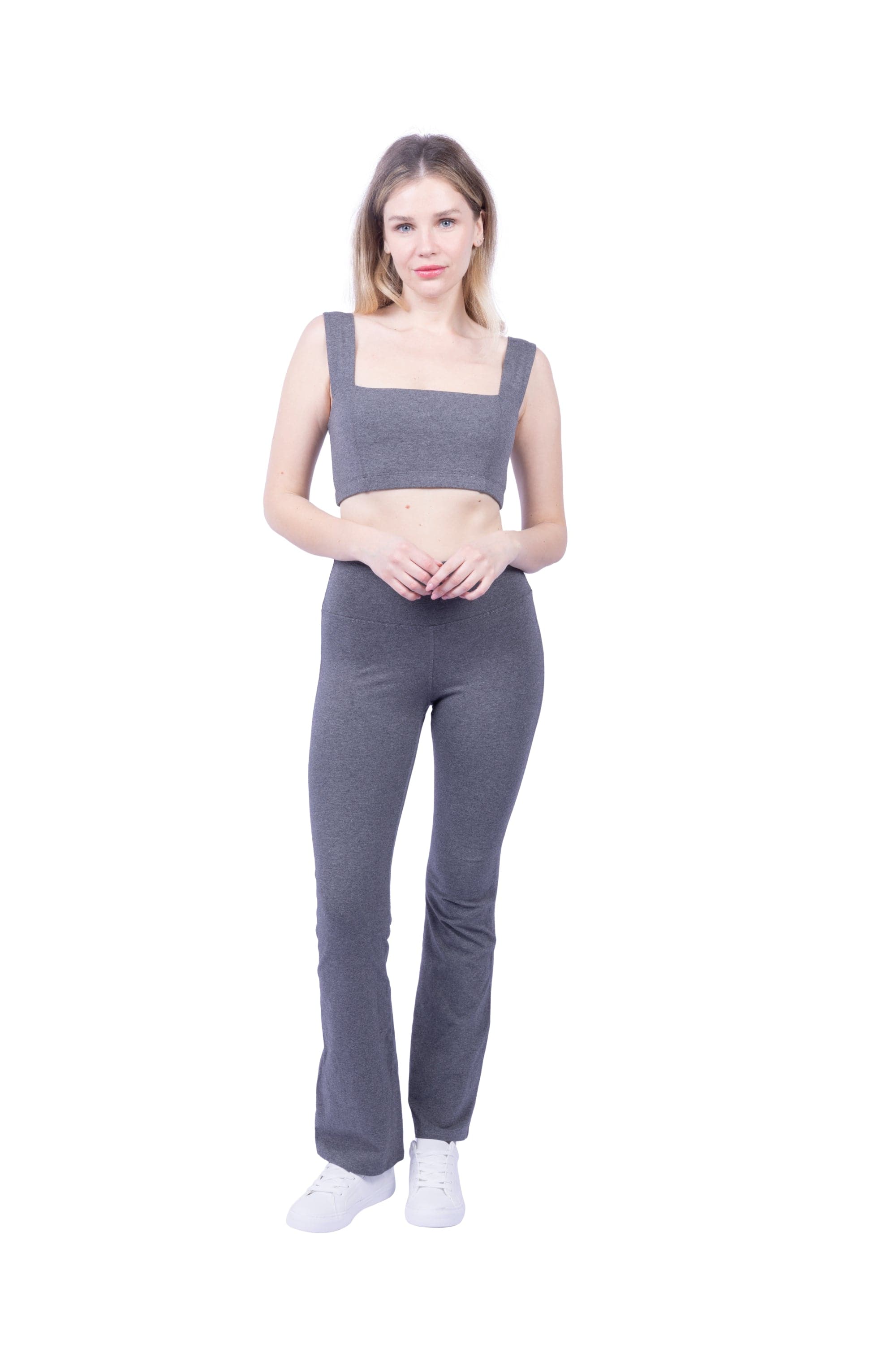 Lezat Legging Vanna Organic Cotton Bootleg Flare Pant - Dark Heather Gray