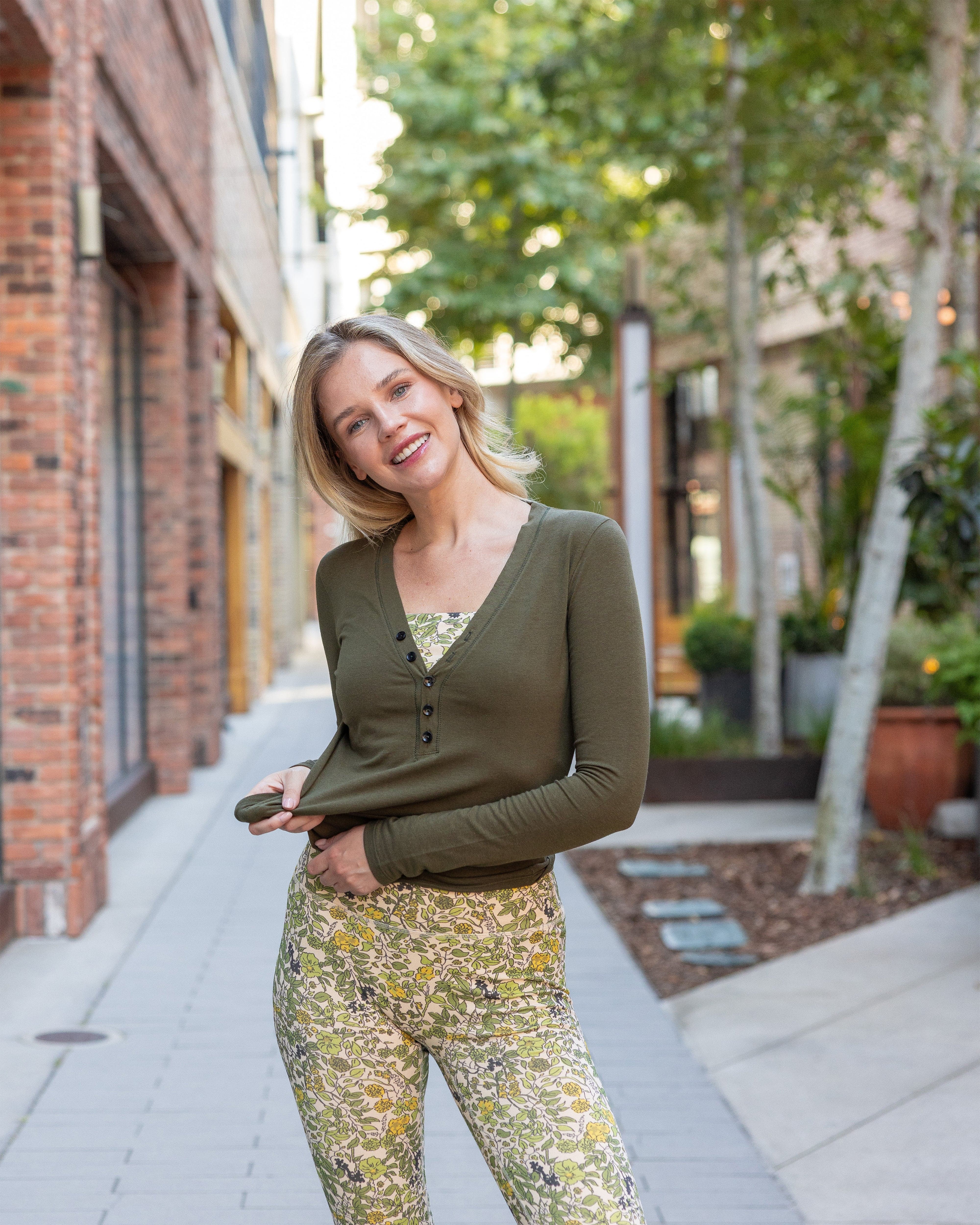 Lezat Long Sleeve Monroe Organic Cotton Henley Long Sleeve