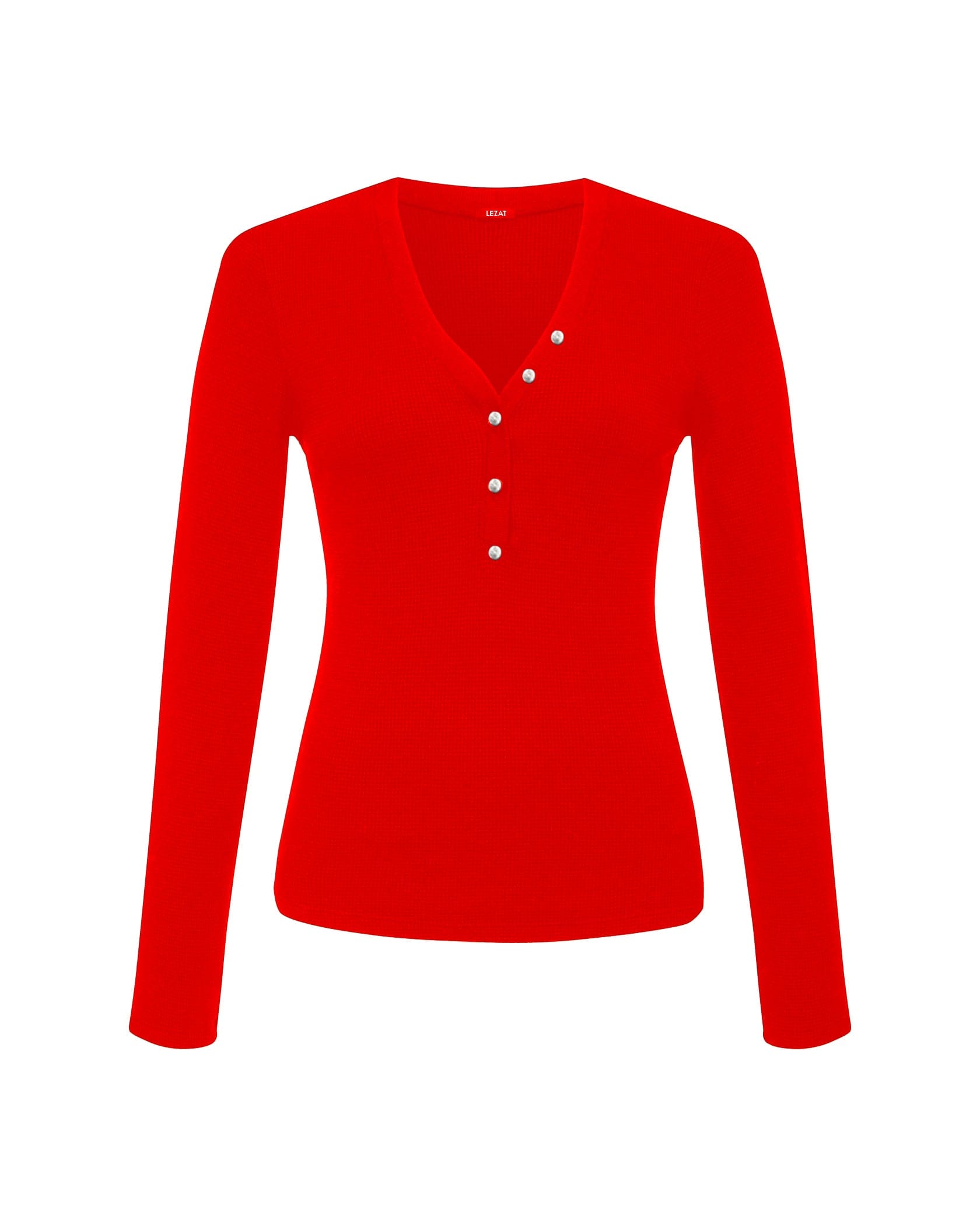 Lezat Long Sleeve Tomato / XS Monroe Organic Cotton Henley Long Sleeve