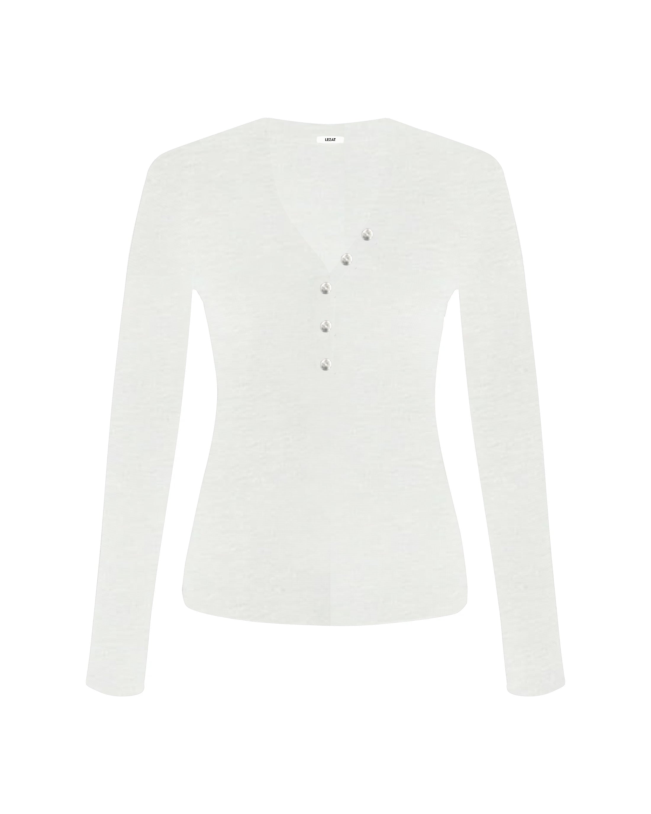 Lezat Long Sleeve White / XS Monroe Organic Cotton Henley Long Sleeve