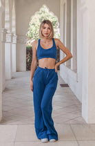 Lezat Lounge Bra Jules Thermal Organic Cotton Sports Bra - Marine