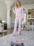 Lezat Pant Dana Cotton Split Front Hem Pant - Quartz