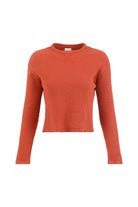 Lezat Pullover Fiona Organic Cotton Waffle Thermal Pullover Top - Brick