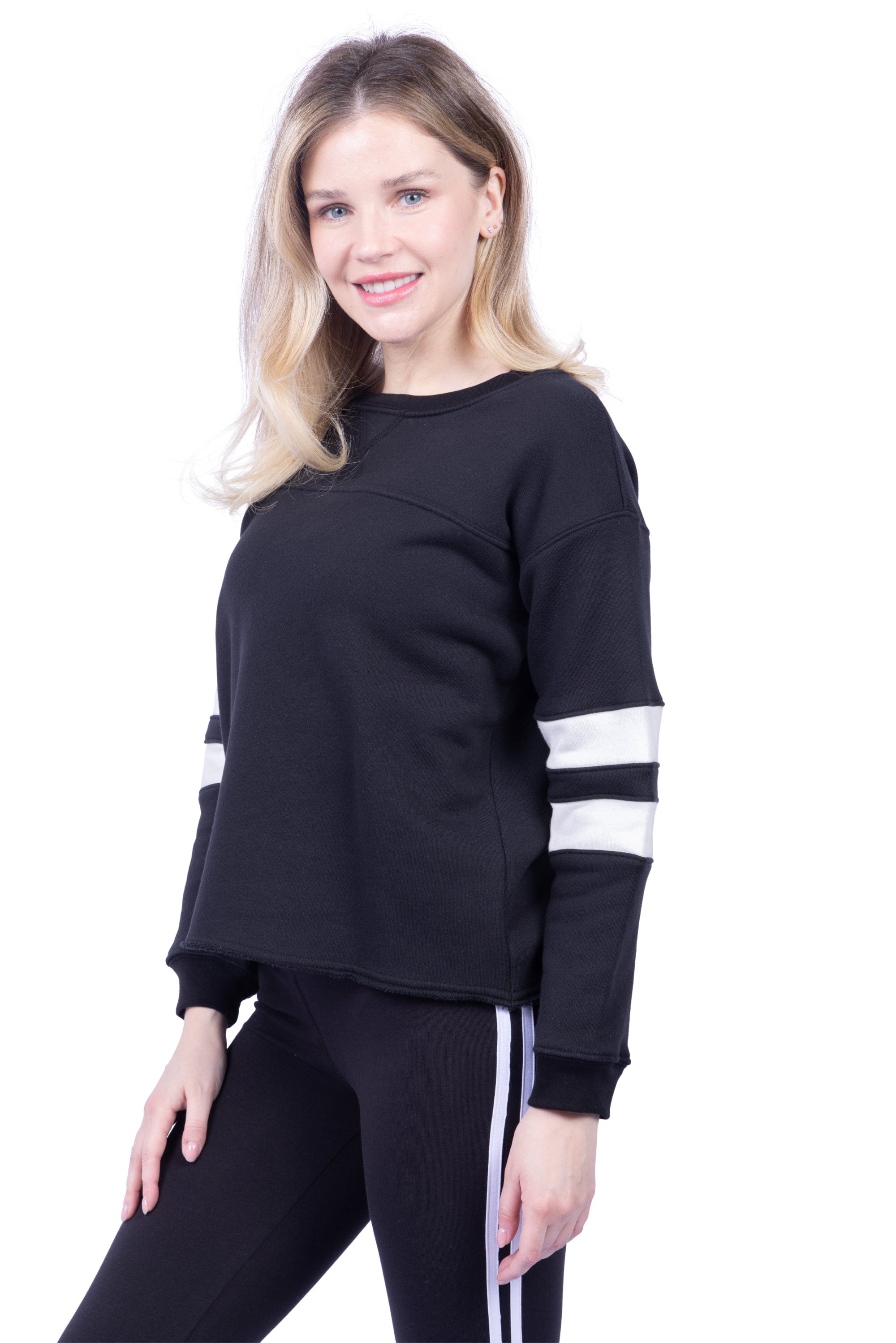 Lezat Pullover Gilda Organic Cotton Varsity Sweatshirt - Black