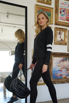 Lezat Pullover Gilda Organic Cotton Varsity Sweatshirt - Black