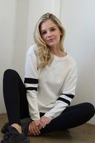 Lezat Pullover Gilda Organic Cotton Varsity Sweatshirt - White