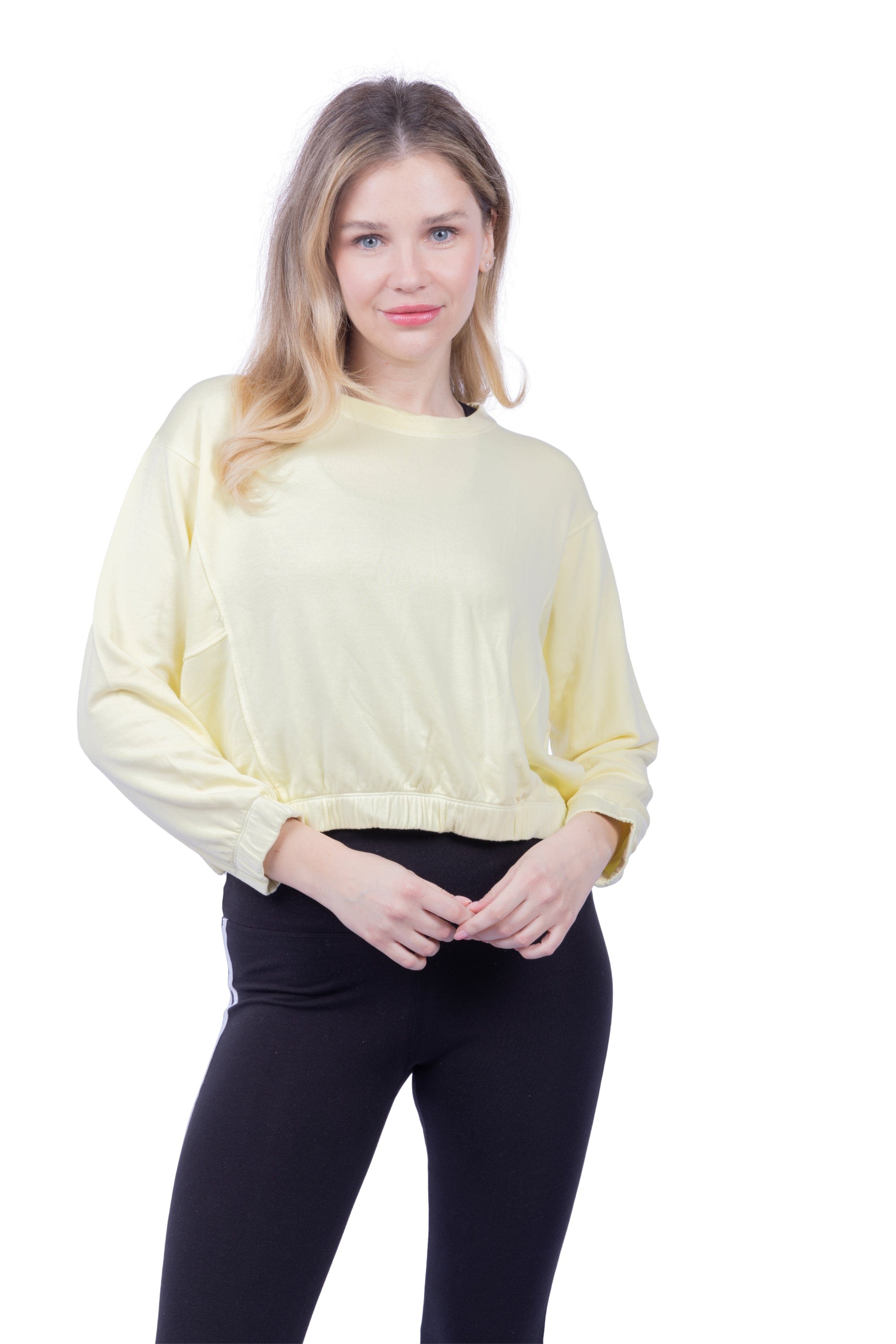 Lezat Pullover Ivy Boxy Cropped Modal Pullover - Sunny