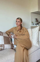 Lezat Pullover Jules Waffle Knit Organic Cotton V-Neck Pullover