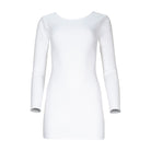 Lezat Rompers Jenna Long Sleeve Open Back Cotton Mini Dress - Ivory