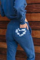 Lezat Sweatpants Heart-to-Heart Cotton Drawstring Sweatpant - Acid Denim