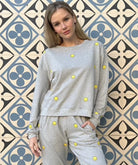 Lezat Sweatshirt Smile Crewneck Oversized Cotton Sweatshirt