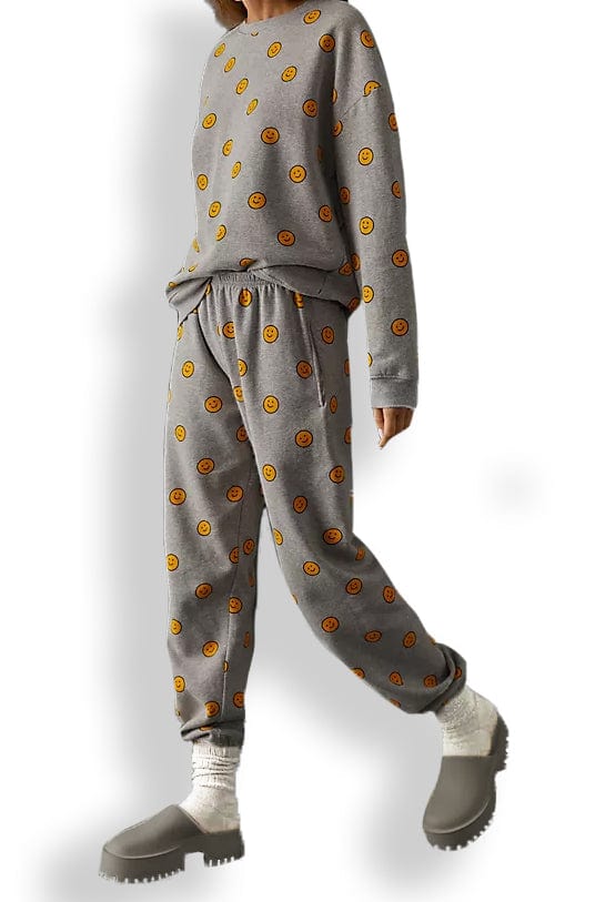 Lezat Sweatshirt Smile Relaxed Fit Cotton Sweatpant