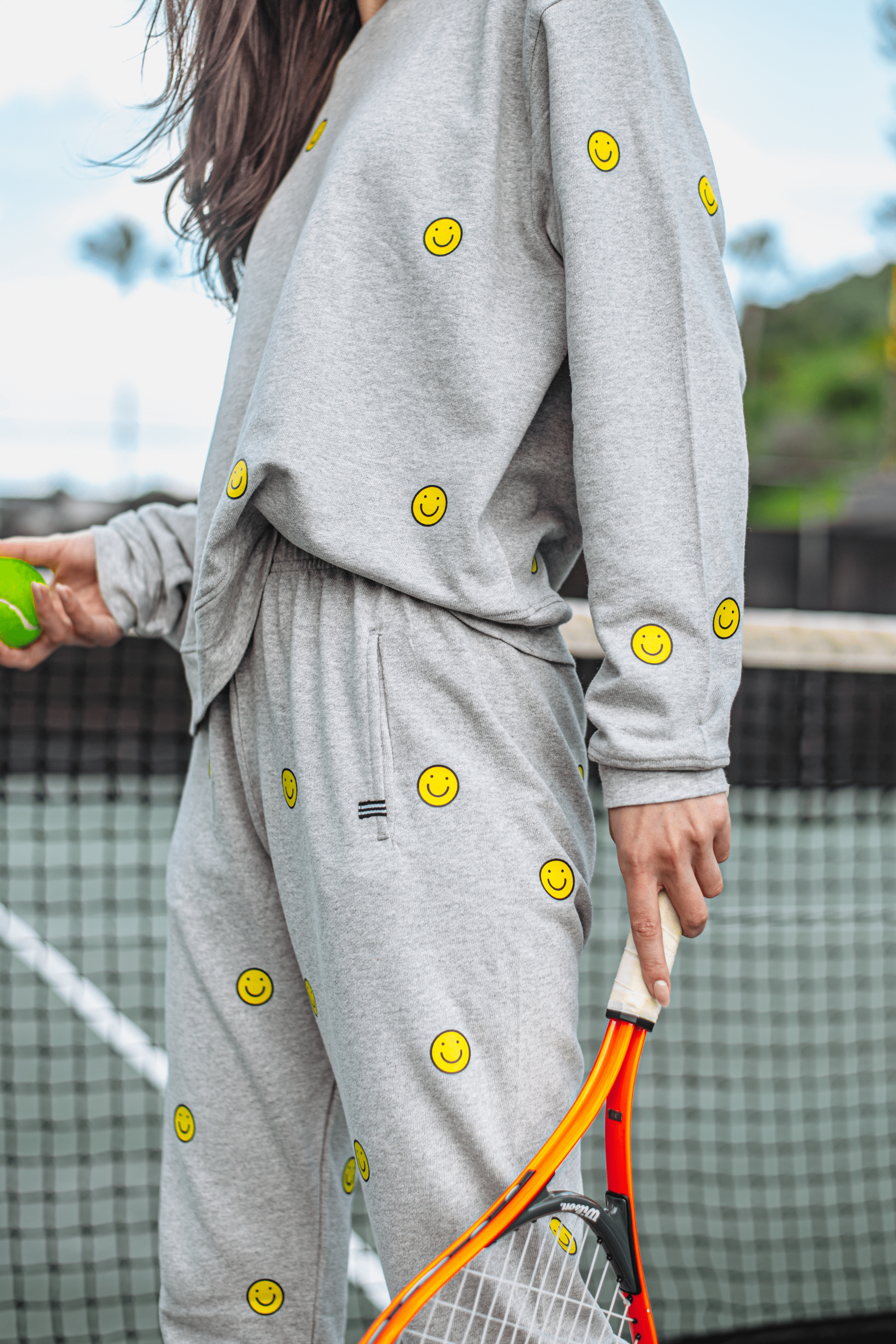 Lezat Sweatshirt Smile Relaxed Fit Cotton Sweatpant