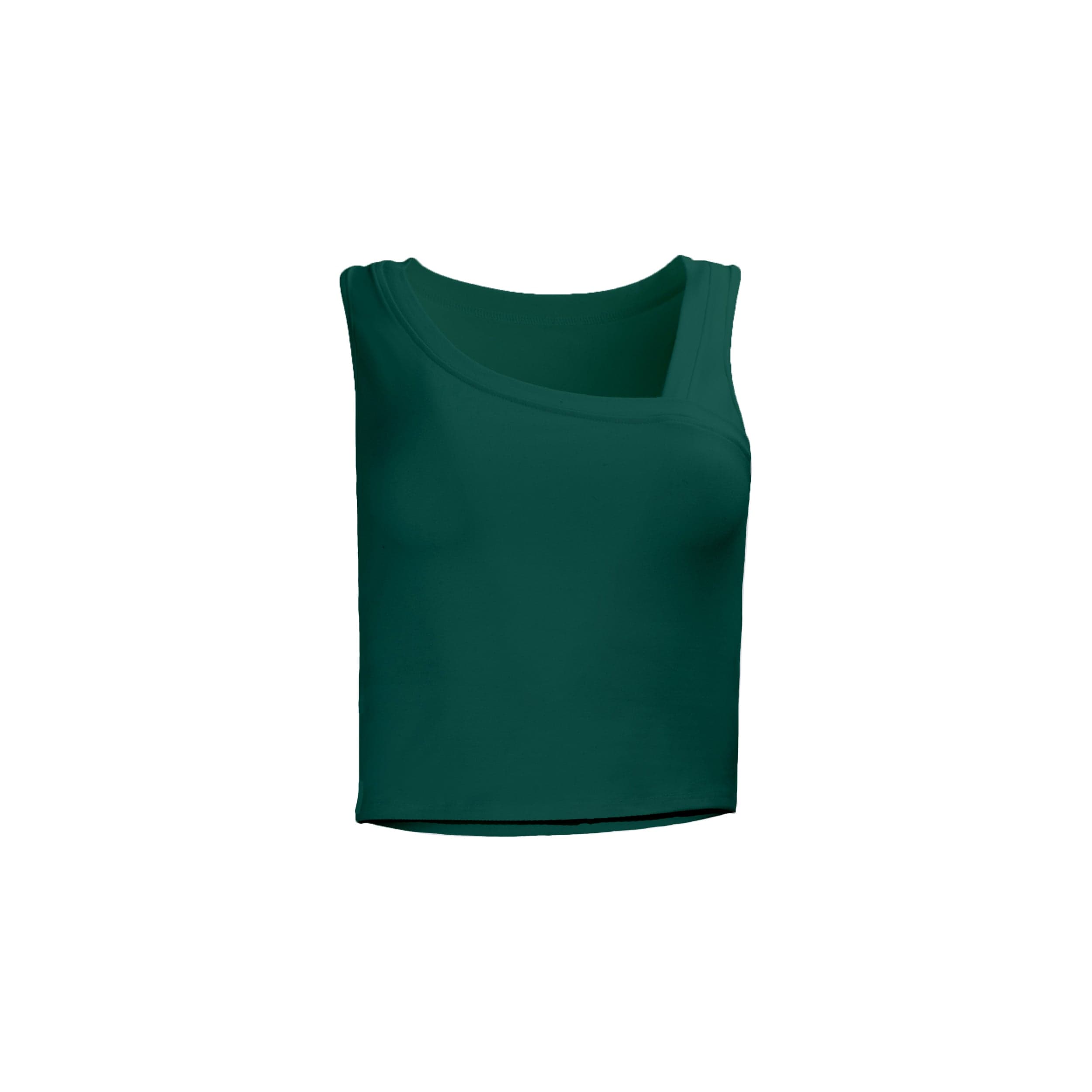 Lezat Tank Eden Asymmetrical Organic Cotton Tank - Forest