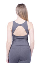Lezat Tank Ronnie Organic Cotton Cutout Tank - Dark Heather Gray