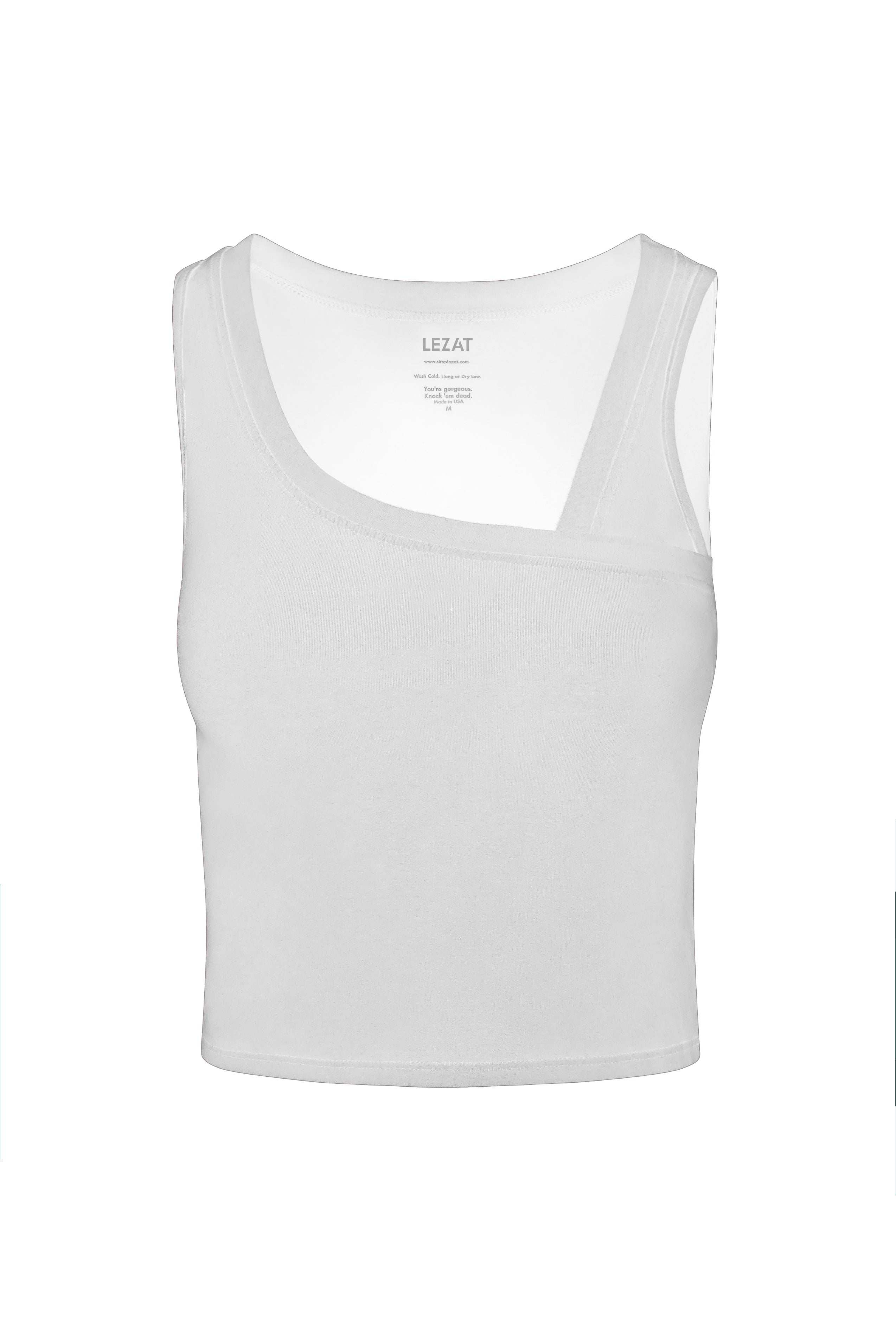 Lezat Tank White / XS Eden Asymmetrical Organic Cotton Tank