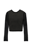 Lezat Top Anya Long Sleeve Mesh Top - Black
