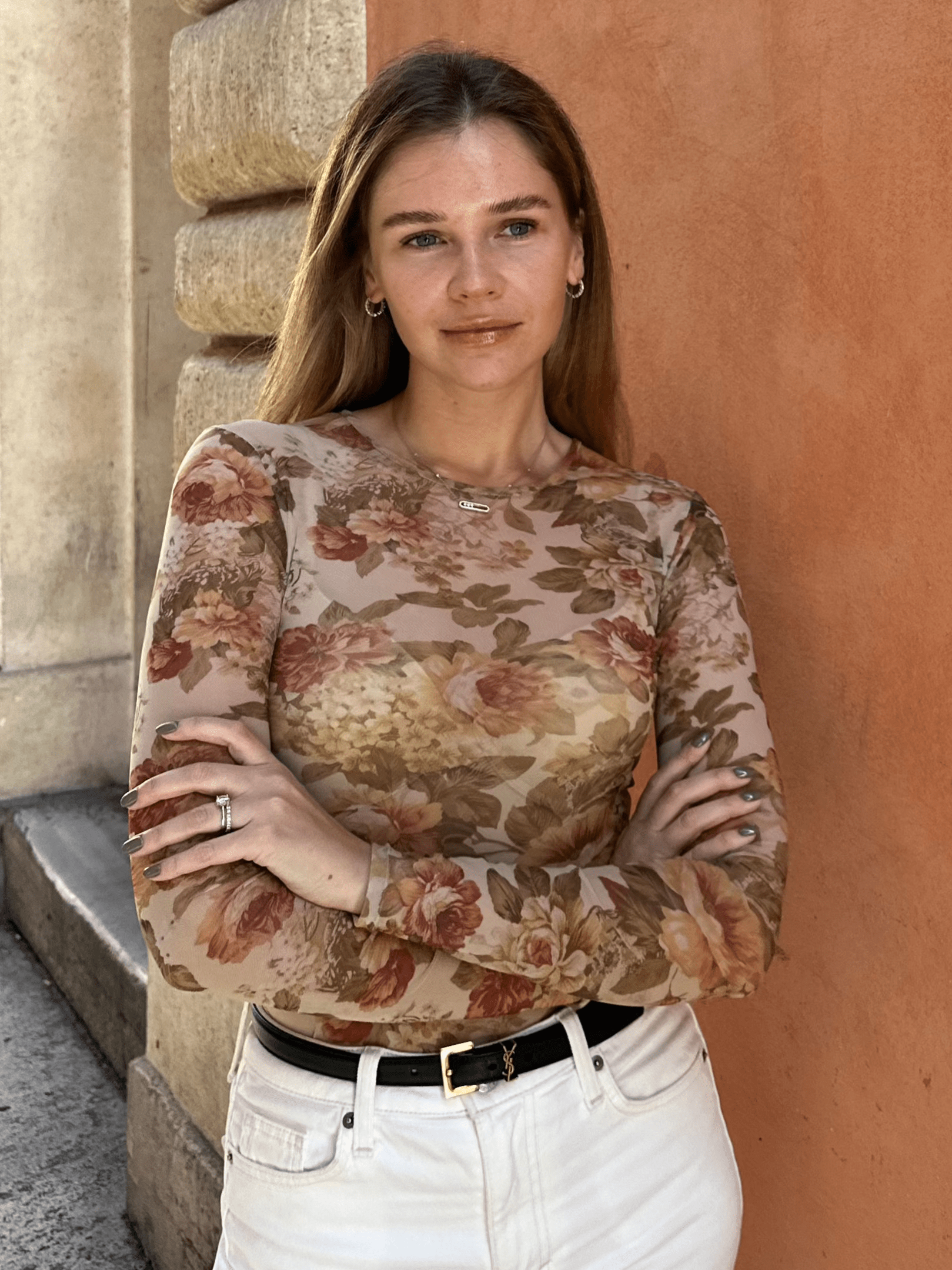 Lezat Top Anya Long Sleeve Mesh Top - Vintage Floral