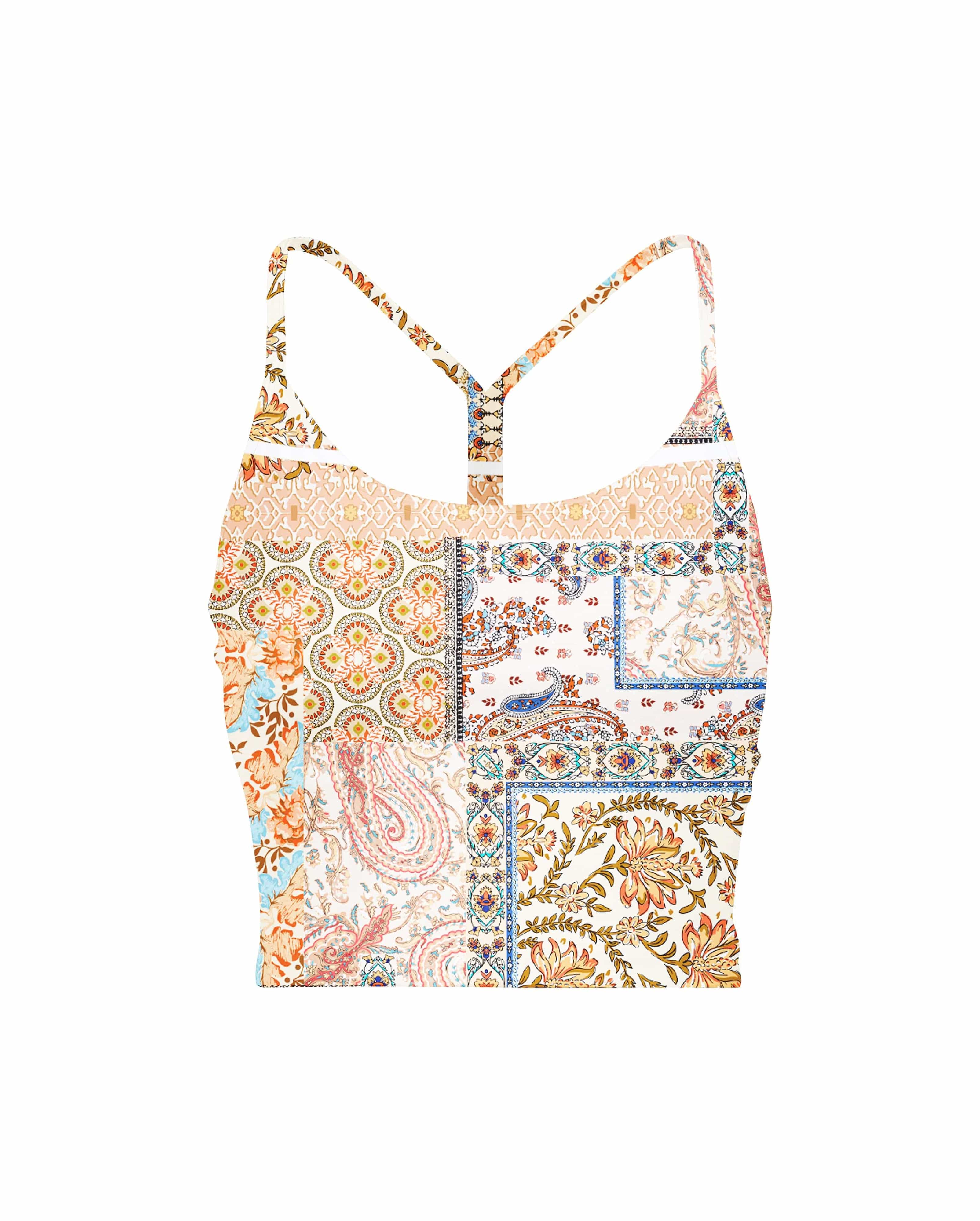 Lezat Top Floral Patchwork / XS Lea Organic Cotton Cropped Tank