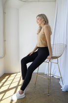 Lezat Top Hailey Mesh and Cotton Long Sleeve Top - Latte