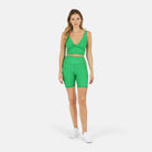 Lezat Bra Ada Organic Cotton Twist Around Sports Bra - Kelly Green