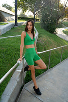 Lezat Bra Ada Organic Cotton Twist Around Sports Bra - Kelly Green
