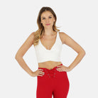 Lezat Bra Ada Organic Cotton Twist Around Sports Bra - White