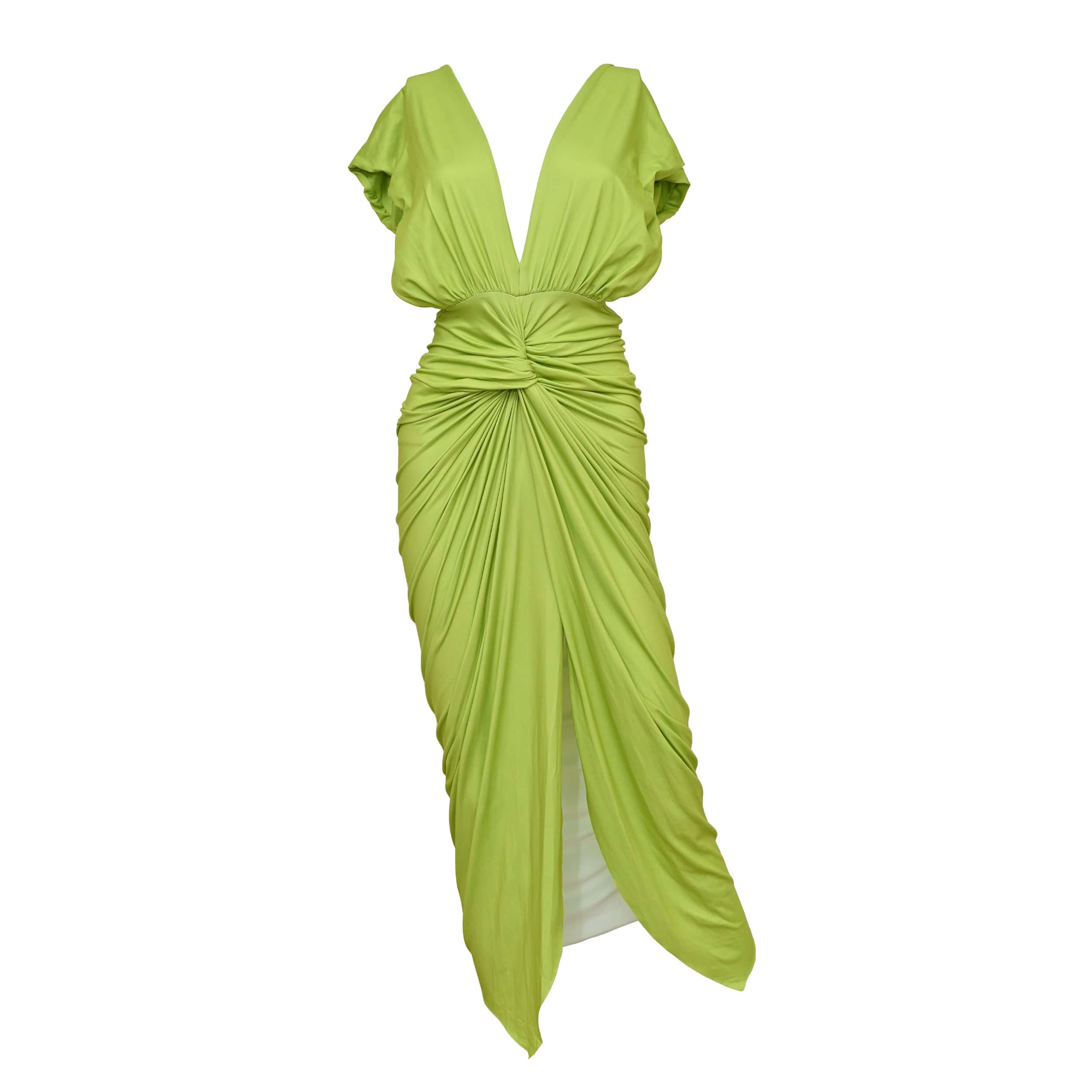 Lezat Dress Goddess Ruched Twist Dress - Pear