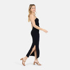 Lezat Dress Heidi Cutout Detail Ribbed Maxi Dress - Black