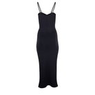 Lezat Dress Heidi Cutout Detail Ribbed Maxi Dress - Black