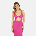 Lezat Dress Krista Twist Dress - Pink Aster