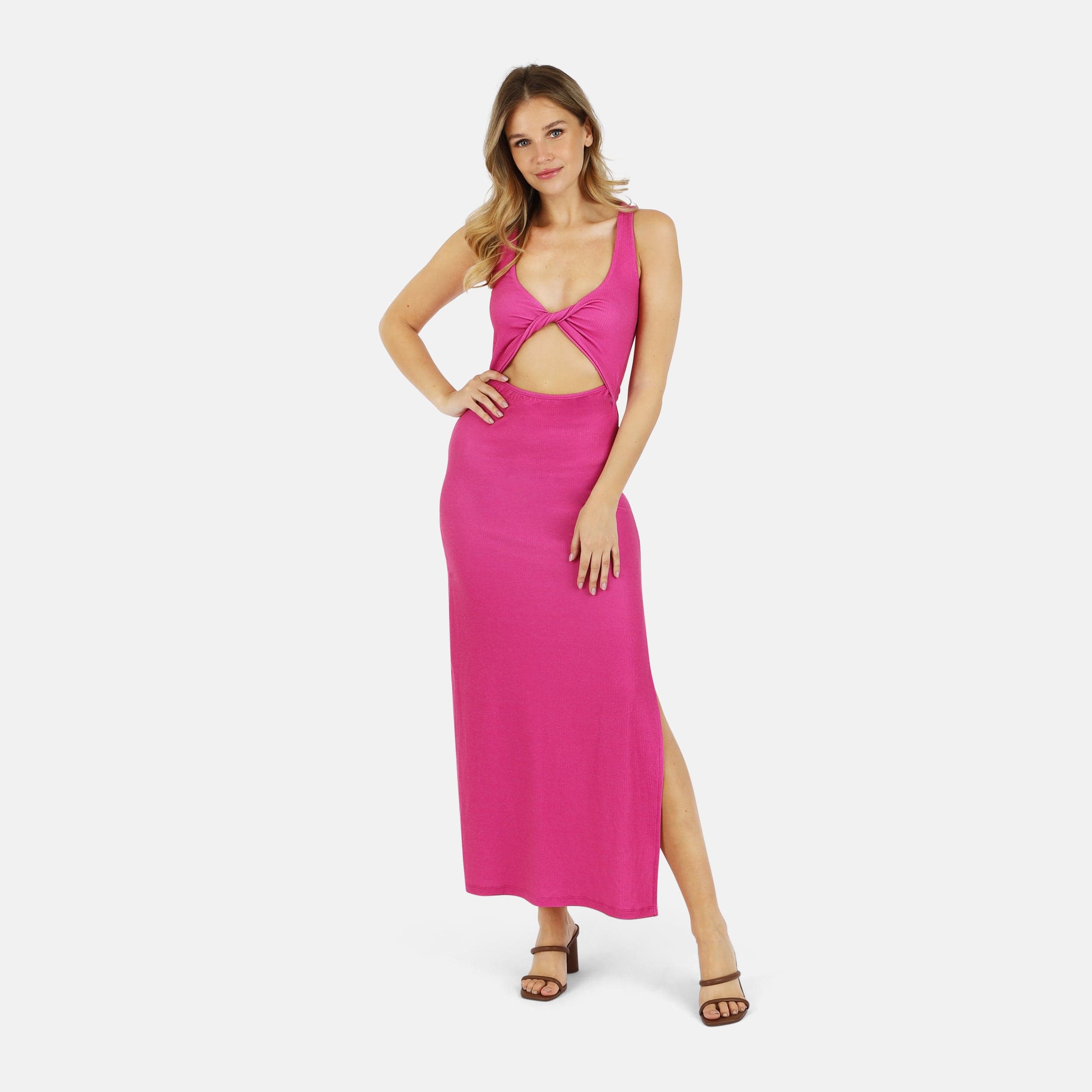 Lezat Dress Krista Twist Dress - Pink Aster